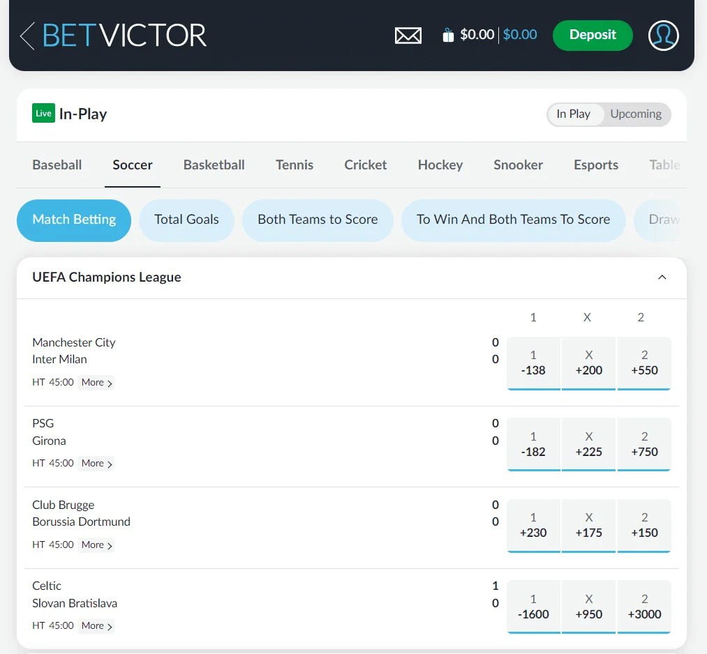 BetVictor Screenshot 1
